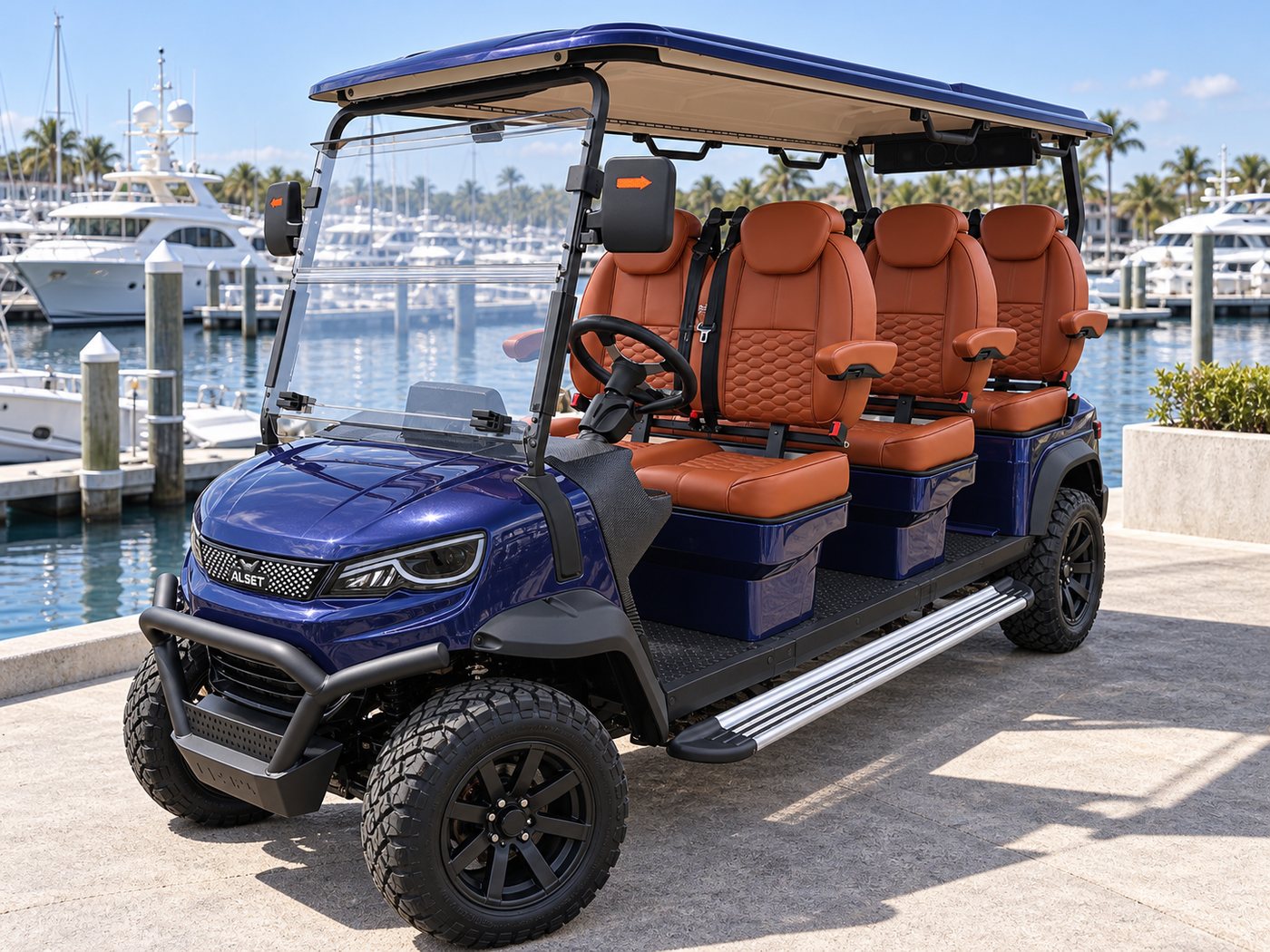 Glide · Marina Arrival — ALSET lithium electric golf cart