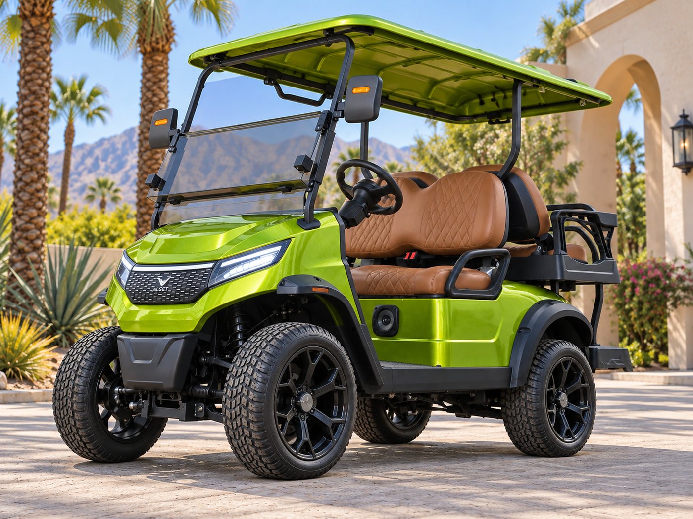 Heritage · Resort Courtyard — ALSET lithium electric golf cart