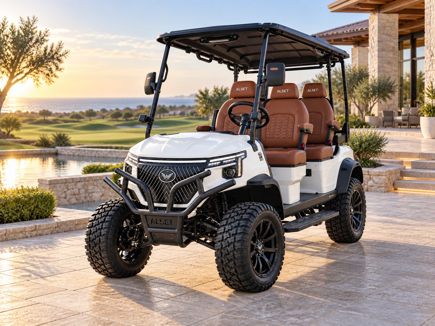 Vantage · Modern Clubhouse — ALSET lithium electric golf cart